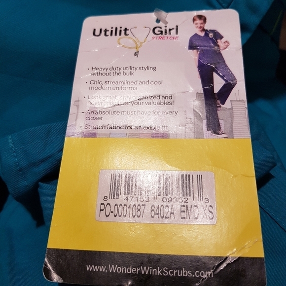 Wonder Wink women's XS Scrub tops 2 size XS, tan & teal, NWT - Picture 8 of 11